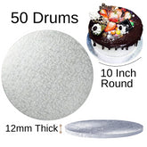 50 Boards - 10" Round Cake Drums - Silver Cake Drum